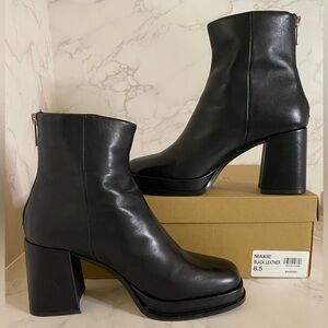 Steve Madden Maxie black leather ankle boots